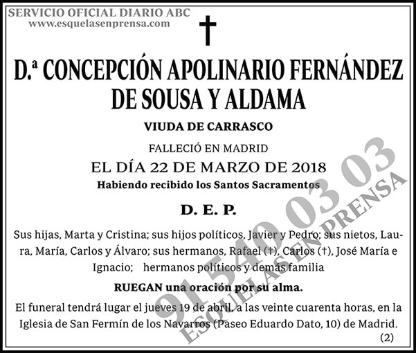 Concepción Apolinario Fernández de Sousa y Aldama